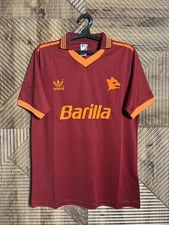 AS Roma Jersey 1992 1993 Size LARGE Home Shirt Soccer Football