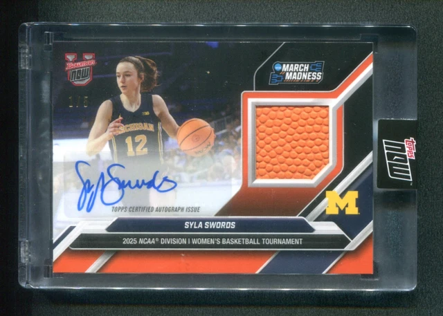 2025 Bowman University Now March Madness Autograph Relics Orange Syla Swords 1/5