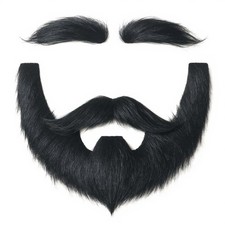 DIY Self Adhesive Fake Beard and free size, Black mustache Eyebrow 