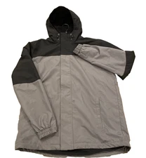 Magellan Outdoors MENS Med BLK/Gray Jacket FLEECE LINED ZIp H20  RESISTANT READ