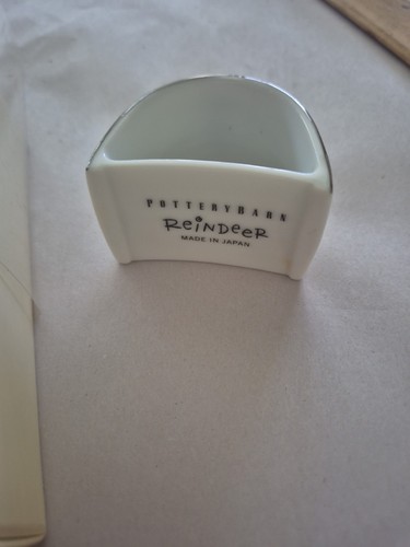 Rare Pottery Barn Santa’s Reindeer Napkin 9 Ring Set 2003 Rudolph NEW - Picture 7 of 8
