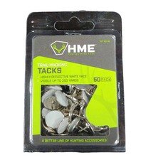 HME-RT-50-W Highly Reflective Metal Trail Tacks 3.75in White 50 Pack Hunting