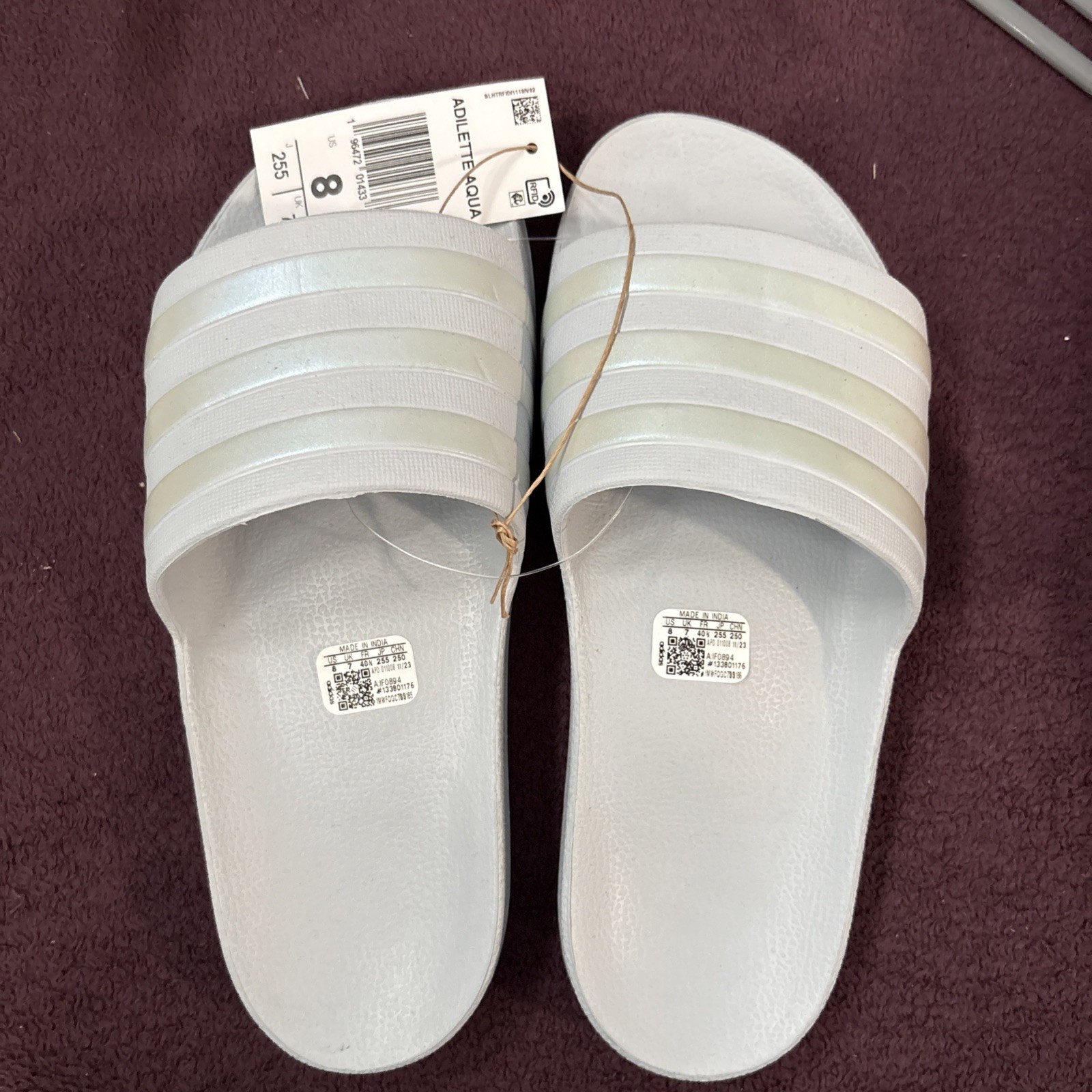 Adidas Women’s Adilette Aqua Slide - Halo Blue - IF0894 - Size 8 **NEW**