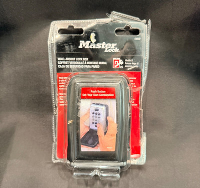 MasterLock Wall-Mount Lock Box Push Button Set Your Own Combo BLK 5423D NEW Open