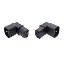 UK Power Extension Adapte IEC 320 Male C14 to C13 Female 90 Degree Right Angled