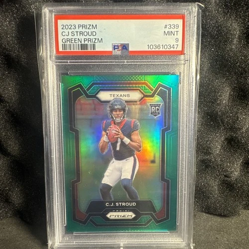 2023 Panini Prizm CJ Stroud Green Prizm Rookie PSA 9 Texans QB # 339