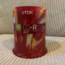 NEW, Sealed TDK Blank Recordable CD-R 100 PACK 700MB 80 Min 52x Speed