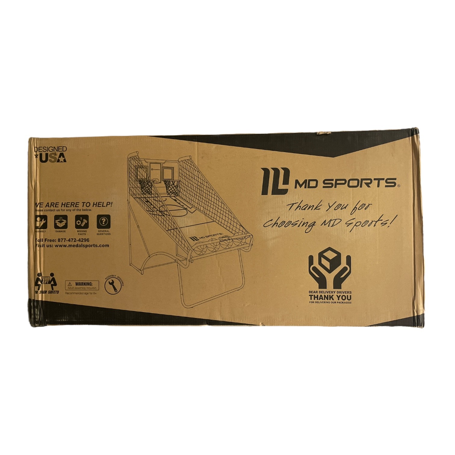 Баскетбольная игра MD Sports EZ-Fold для 2 игроков, 8 предварительно запрограммированных игр со звуком