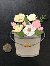 Bucket of Flowers Scrapbooking Paper Die Cuts