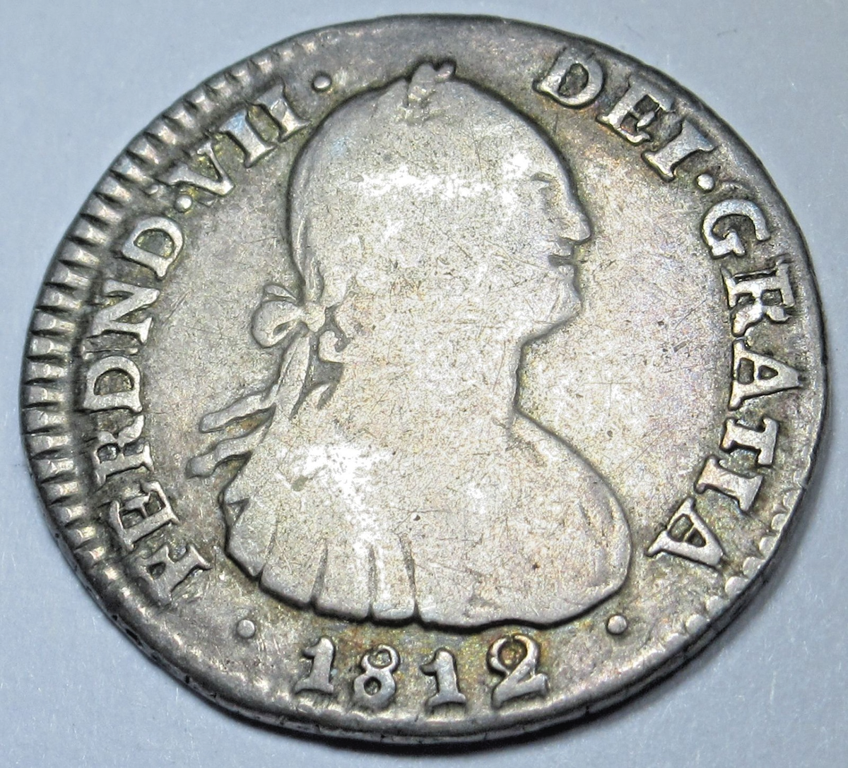 1812 NR-JF Colombia Silver 1 Reales Antique Rare Spanish Colonial