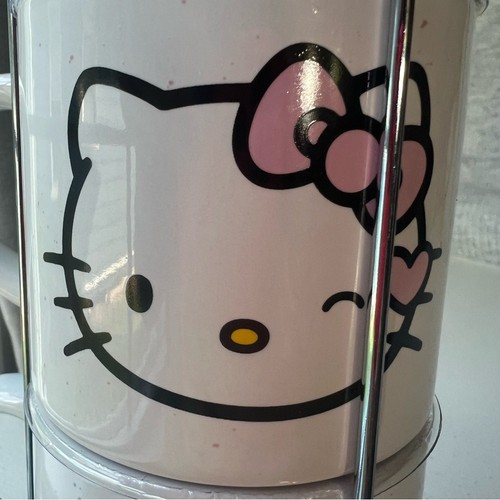 🆕 Silver Buffalo Sanrio Hello Kitty Faces and Hearts 4pc Ceramic Mug Stack Set - Picture 6 of 10