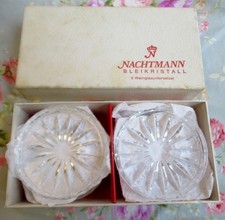 Vintage German Nachtmann Boxed Set Of 6 Lead Crystal Drinks Coasters
