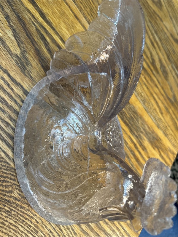 Vintage Glass Hen On Nest Top Only Split Tail Early