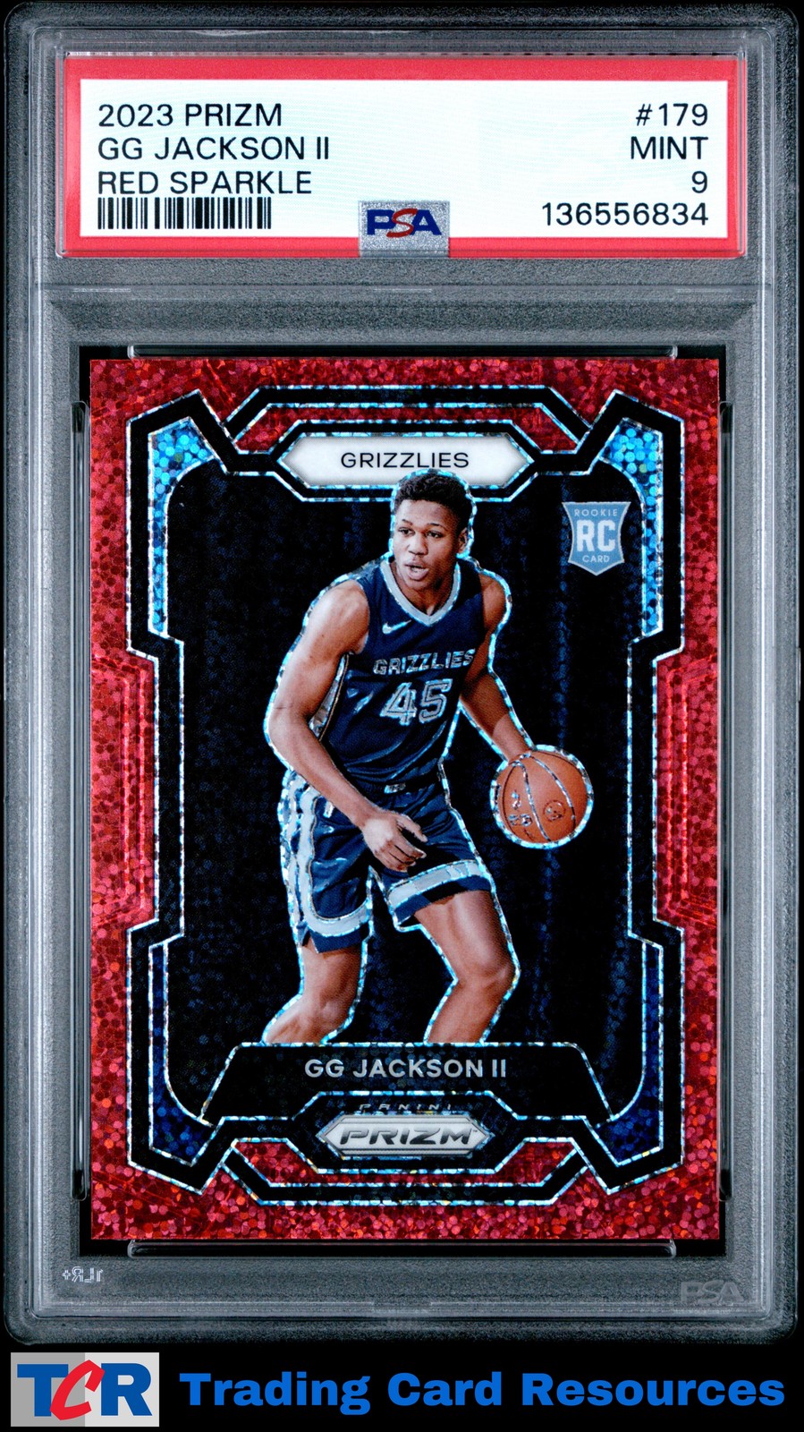2023-24 Panini Prizm #179 GG Jackson II Prizms Red Sparkle PSA 9 MINT