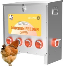 Automatic Chicken Feeder No Waste Metal Poultry Large Capacity 6-Port