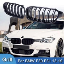 2 Glossy Black Front Kidney Grille Grill Fits 1218 Bmw F30 3 Series 320i 328i