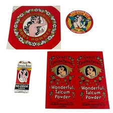 Lot of 4 Valmor Products Labels Lucky Sweet Georgia Brown Cosmetics Beauty 1934