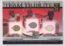 2003 Tribute World Series Team Relics Tony Perez Joe Morgan Dave Concepcion 0dj8