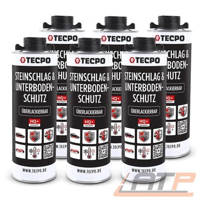 TECPO 6x 1 L UNTERBODENSCHUTZ BITUMEN HQ+ SCHWARZ ÜBERLACKIERBAR STEINSCHLAG