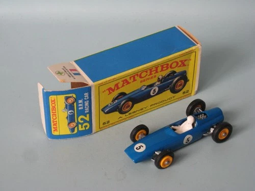 Lesney Matchbox 52 BRM Racing Car Blue 5 Decals Regular England B.R.M