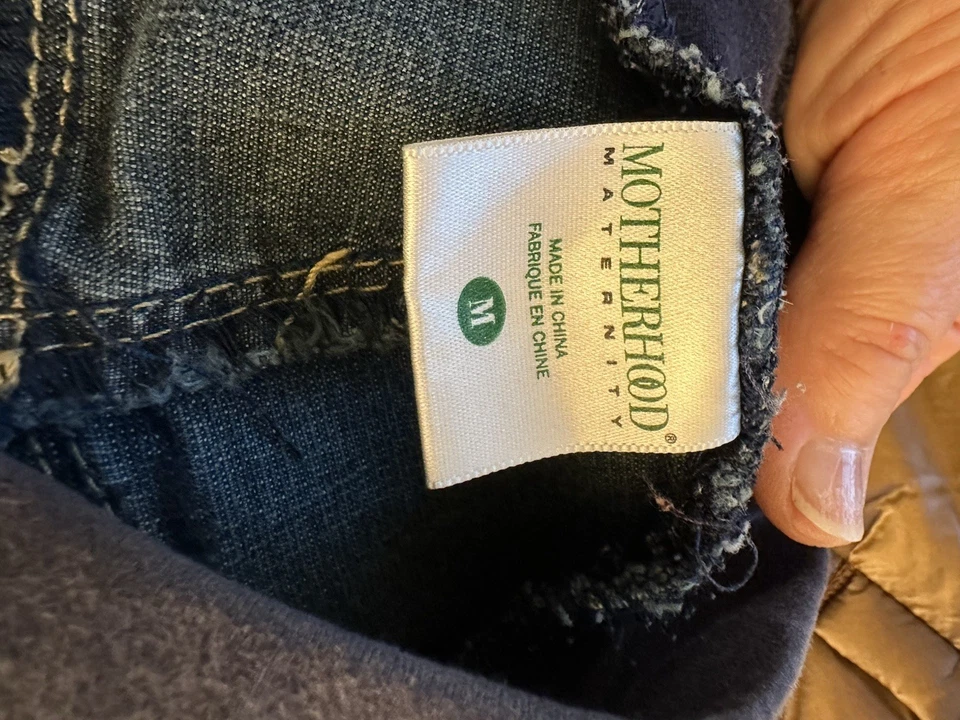 Motherhood Maternity A-Line Trumpet Jean Skirt Belly Panel Medium Boho Hippie - Image 4 of 4