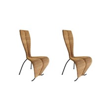 2 Tom Dixon Manner Postmodern 1980s Dining Side Rope Chair Vintage Desk