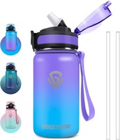 Trinkflasche, 500Ml Trinkflasche Kinder, Trinkflasche Edelstahl Mit Strohhalm,