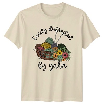 Leicht abgelenkt von Garn T-Shirt Stricken Häkeln Geschenk für Sie und Ihn