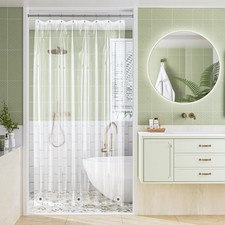Shower Stall Curtain Liner 48x72 Inch Clear PEVA Medium Weight Grommets