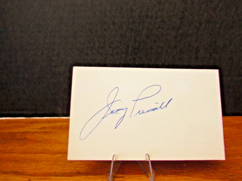 BOSTON RED SOX JIMMY PIERSALL AUTOGRAPH INDEX CARD COA FROM SPORTSWORLD