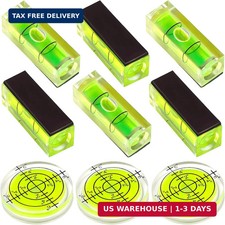 9 Pcs Small Bubble Spirit Level, Mini Magnetic Square Bubble Levels, Circular Sp