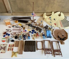 Vintage PLAYMOBIL Indian Camp Western Teepee Fort Cowboy Mixed Lot