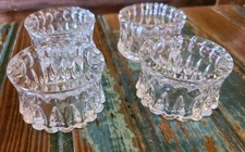 Vintage GorhamCrystal Napkin Rings West Germany de Medici C530 Set Of 4 In Box