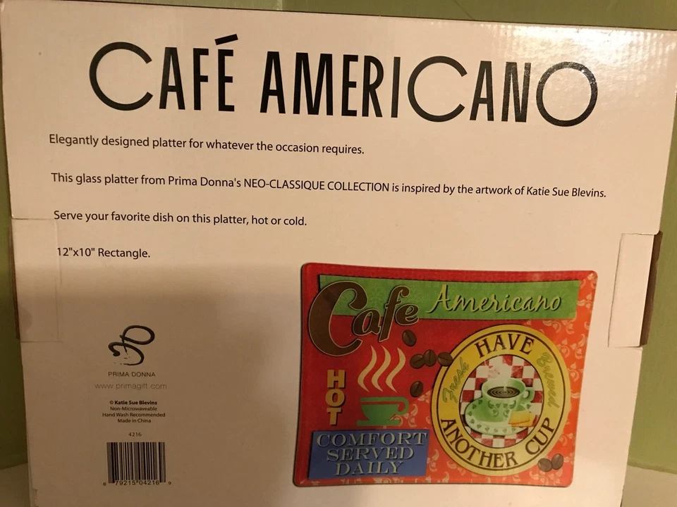 Cafe Americano Glass Multicolor Neo-Classical Collection 12" X 10" Glass Platter - Image 4 of 4