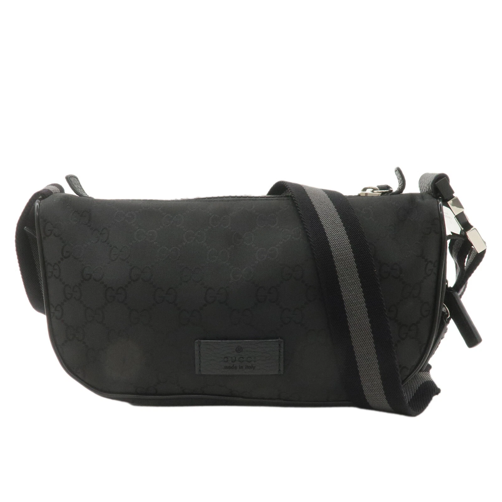 Auth GUCCI Sherry GG Body Bag sac taille noir nylon 449182 occasion