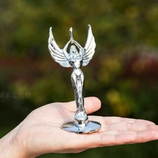 Chrome Metal Nymph Goddess Car Front Hood Ornament Emblem Badges Sticker Decal
