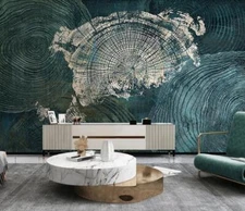 3D Wood Rings S176 Wallpaper Mural Self-adhesive Removable Sticker Panda