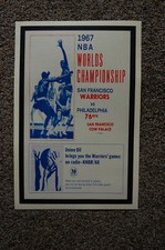 NBA Finals Poster 1967 San Francisco Warriors vs Philadelphia 76ers Cow Palace 