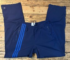 Adidas Womens Activewear Track Pants Elastic Waist Logo Navy Blue Size M NWOT