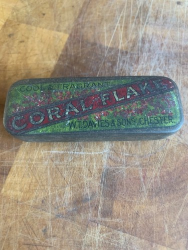 1930’s Coral Flake Metal Tobacco Tin WT Davies & Sons Chester