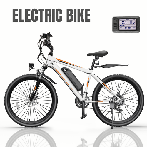 26in Electric Bike Powerful 500W Motor Commuter Mountain Ebike w/48V Li-Battery@