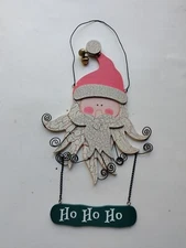 Ho Ho Ho SANTA CLAUS SIGN Wall Door Hanger Plaque Accent Decor Christmas Bin19