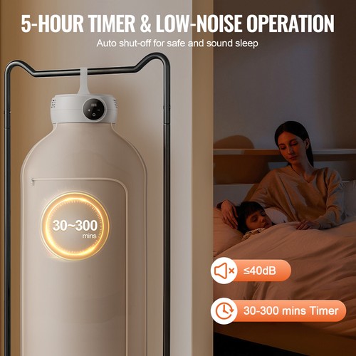 VEVOR Sèche-Linge Portable 600 W Chauffage PTC et Écran LED avec Sac de Séchage - Imagen 5 de 12