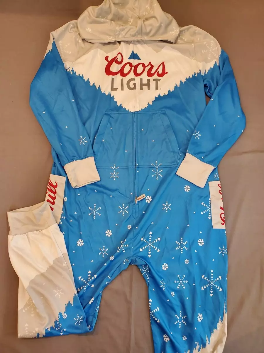 Coors Light Hooded Zip Up One Piece Pajama Size XL eBay