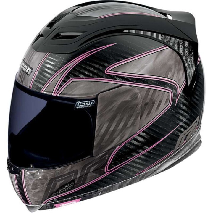 Casque moto Icon Airframe Carbon RR rose pour vos sorties sportives d ete
