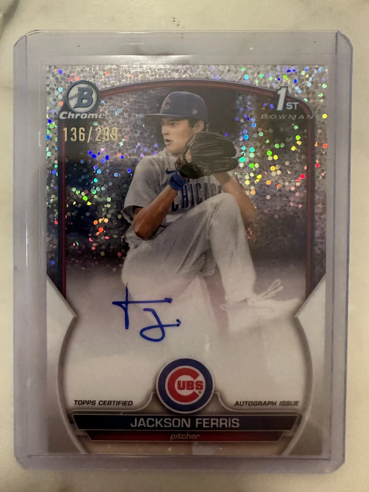 JACKSON FERRIS 2023 1st Bowman Chrome Speckle Refractor AUTO #/299 RC MINT