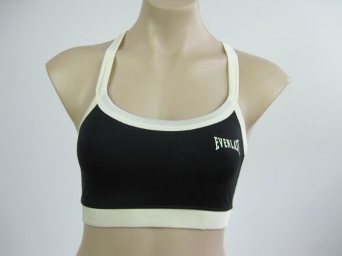 Everlast Ladies Sports Fitness Slick Crop Top size XSmall Colour Black Ivory - Picture 1 of 3