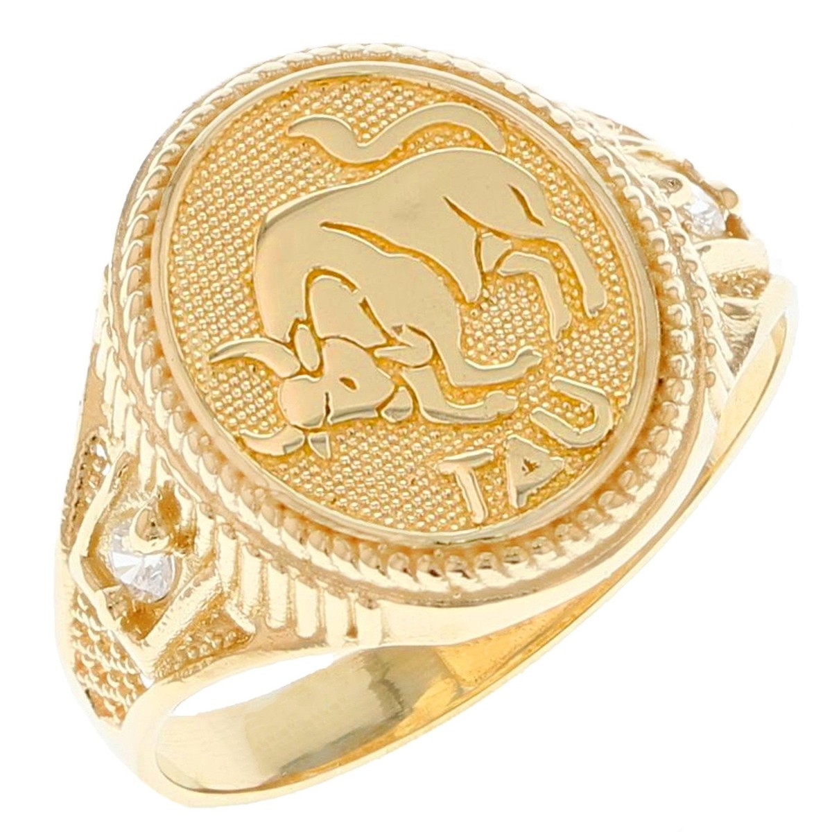 10K CZリング Men's 10k Yellow Gold 4 Carat Cubic Zirconia Bold Solitaire
