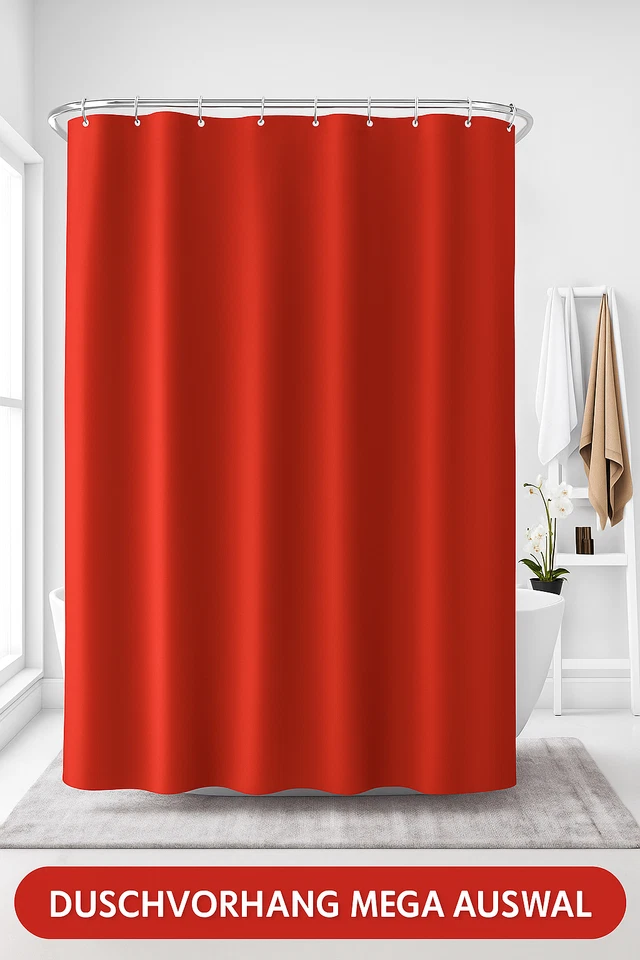 GK Duschvorhang Vorhang Textil Badewannenvorhang 120/180/240x200 inkl. Ringe Neu - Bild 3 von 4