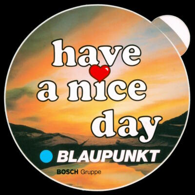 Werbe Aufkleber - Blaupunkt - Have a Nice Day - Bosch - 10x10cm - Vintage 90er